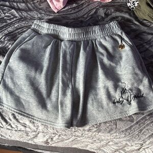 Baby Phat Light Gray Elastic-Waist Athletic Shorts